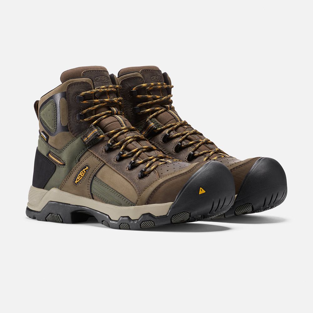 Botas de Trabajo Keen Mexico Marrom - Hombre Davenport Al Waterproof Mid (Composite Toe) - OD7185490